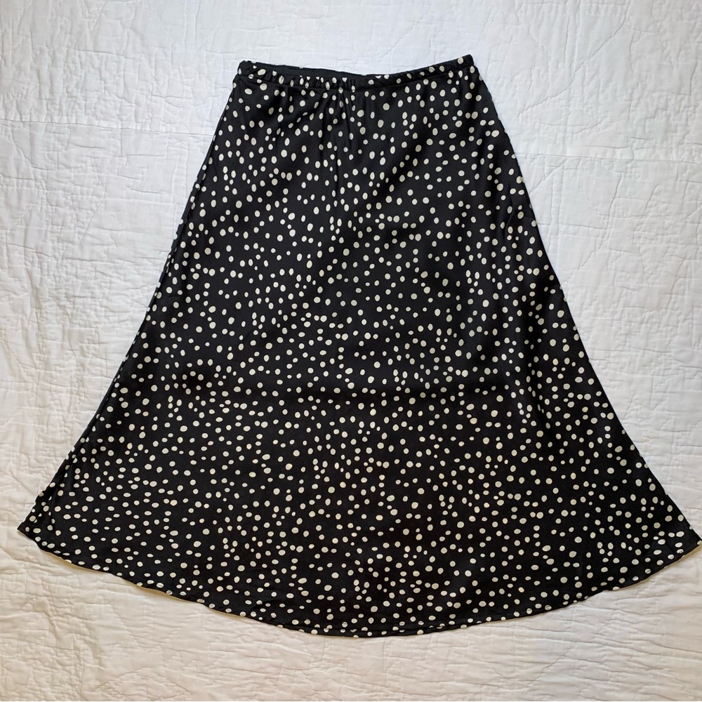 Sienna Sky Spotted Black Silk Skirt Size XS